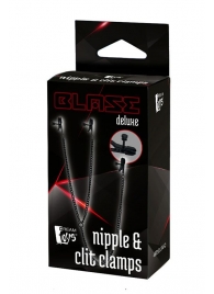 Черные зажимы на соски и клитор на цепочке DELUXE NIPPLE   CLIT CLAMPS - Dream Toys - купить с доставкой в Ярославле