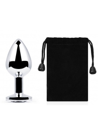 Серебристая анальная пробка с прозрачным стразом - 7,2 см. - Anal Jewelry Plug - купить с доставкой в Ярославле