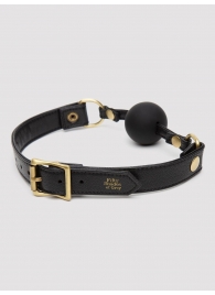 Черный кляп-шар Bound to You Faux Leather Ball Gag - Fifty Shades of Grey - купить с доставкой в Ярославле