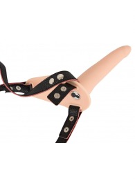 Телесный поясной страпон с вибрацией Vibrating Strap-On - 15,7 см. - Orion - купить с доставкой в Ярославле