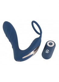 Синий вибростимулятор простаты с кольцом - 14,5 см. - Orion - в Ярославле купить с доставкой