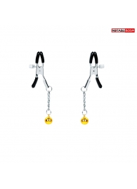 Оригинальные зажимы на соски с желтыми шариками - Notabu - купить с доставкой в Ярославле