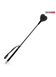 Черный стек с наконечником-сердечком - 54 см. - Notabu - купить с доставкой в Ярославле