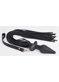 Черная анальная пробка с плетью - Sitabella - купить с доставкой в Ярославле