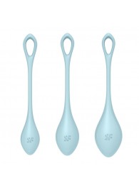 Набор из 3 голубых вагинальных шариков Yoni Power 2 - Satisfyer