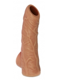 Телесная открытая насадка-реалистик с подхватом мошонки Nude Sleeve L - 14 см. - KOKOS - в Ярославле купить с доставкой