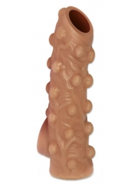 Телесная насадка с бугорками и открытой головкой Nude Sleeve L - 14 см. - KOKOS - в Ярославле купить с доставкой