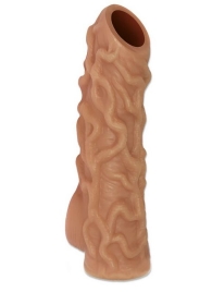 Телесная насадка с венками и открытой головкой Nude Sleeve M - 12 см. - KOKOS - в Ярославле купить с доставкой