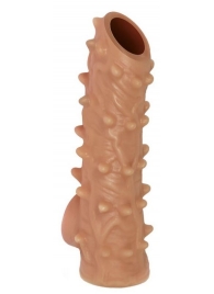 Телесная насадка с шипами и открытой головкой Nude Sleeve M - 12 см. - KOKOS - в Ярославле купить с доставкой