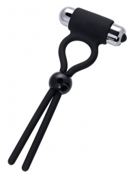 Черное эрекционное лассо Ect с виброэлементом - A-toys - в Ярославле купить с доставкой