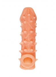 Телесная закрытая насадка с пупырышками Cock Sleeve Size L - 17,6 см. - KOKOS - в Ярославле купить с доставкой
