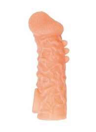 Телесная закрытая насадка с шершавой головкой Cock Sleeve Size M - 15,6 см. - KOKOS - в Ярославле купить с доставкой