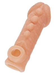Телесная закрытая насадка с шишечками Cock Sleeve Size L - 17,6 см. - KOKOS - в Ярославле купить с доставкой