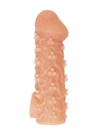 Телесная закрытая насадка с пучками шишечек Cock Sleeve Size S - 13,8 см. - KOKOS - в Ярославле купить с доставкой