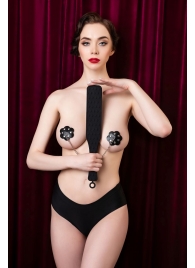 Черная силиконовая шлепалка  - 37,5 см. - ToyFa - купить с доставкой в Ярославле