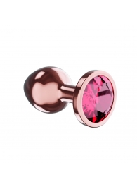 Пробка цвета розового золота с малиновым кристаллом Diamond Ruby Shine S - 7,2 см. - Lola Games - купить с доставкой в Ярославле