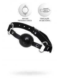 Черный кляп-шар на кожаных ремешках Anonymo - ToyFa - купить с доставкой в Ярославле