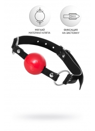 Красный кляп-шар на черных ремешках Anonymo - ToyFa - купить с доставкой в Ярославле