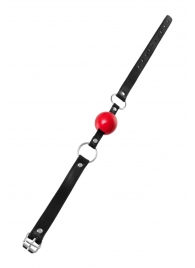 Красный кляп-шар на черных ремешках Anonymo - ToyFa - купить с доставкой в Ярославле