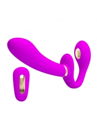 Лиловый безремневой страпон с функцией электростимуляции Thunderbird - Baile - купить с доставкой в Ярославле