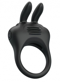 Черное эрекционное кольцо с вибрацией Davion - Baile - в Ярославле купить с доставкой