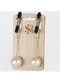 Зажимы на соски с бусинами под жемчуг Pearl - Sitabella - купить с доставкой в Ярославле