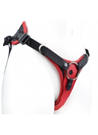 Красно-черный женский пояс с 2 способами крепления насадок - LOVETOY (А-Полимер) - купить с доставкой в Ярославле