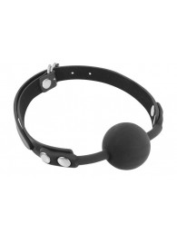 Черный силиконовый кляп-шарик на ремешках - Fetish Tentation - купить с доставкой в Ярославле