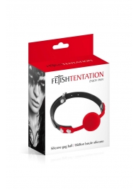 Красный кляп-шарик на черных ремешках - Fetish Tentation - купить с доставкой в Ярославле