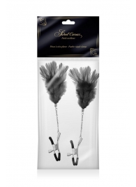 Зажимы для сосков с черными перьями Sweet Caress Feather Nipple Clumps - Sweet Caress - купить с доставкой в Ярославле