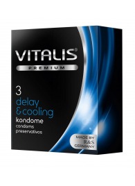 Презервативы VITALIS PREMIUM delay   cooling с охлаждающим эффектом - 3 шт. - Vitalis - купить с доставкой в Ярославле