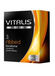 Ребристые презервативы VITALIS PREMIUM ribbed - 3 шт. - Vitalis - купить с доставкой в Ярославле
