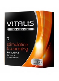 Презервативы VITALIS PREMIUM stimulation   warming с согревающим эффектом - 3 шт. - Vitalis - купить с доставкой в Ярославле