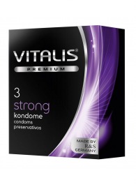 Презервативы с утолщенной стенкой VITALIS PREMIUM strong - 3 шт. - Vitalis - купить с доставкой в Ярославле
