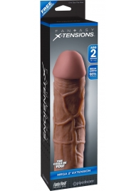 Коричневая насадка Mega 2  Extension - 20,3 см. - Pipedream - в Ярославле купить с доставкой