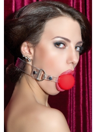 Красный силиконовый кляп-шар на прозрачных ремешках - ToyFa - купить с доставкой в Ярославле