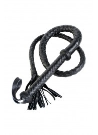 Длинный кожаный кнут с хлопушками на конце - ToyFa - купить с доставкой в Ярославле