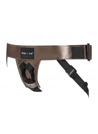 Бронзовый пояс для насадок Curious Harness - Strap-on-me - купить с доставкой в Ярославле