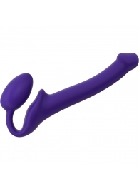 Фиолетовый безремневой страпон Silicone Bendable Strap-On - size S - Strap-on-me - купить с доставкой в Ярославле
