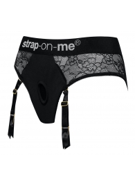 Черные трусики для насадок Diva Lingerie Harness - size S - Strap-on-me - купить с доставкой в Ярославле