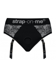 Черные трусики для насадок Diva Lingerie Harness - size S - Strap-on-me - купить с доставкой в Ярославле