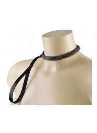 Эффектный сверкающий ошейник с поводком  Гламур - Sitabella - купить с доставкой в Ярославле