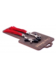 Металлические зажимы на соски с красными замшевыми кисточками - Crazy Handmade - купить с доставкой в Ярославле