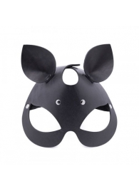 Черная кожаная маска  Кошка  с маленькими ушками - Crazy Handmade - купить с доставкой в Ярославле