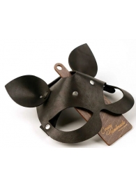 Черная кожаная маска  Кошка  с маленькими ушками - Crazy Handmade - купить с доставкой в Ярославле