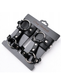 Черные наручники с креплением на кисть руки - Crazy Handmade - купить с доставкой в Ярославле