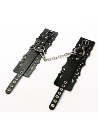 Узорчатые кожаные оковы с регулируемыми ремешками - Crazy Handmade - купить с доставкой в Ярославле