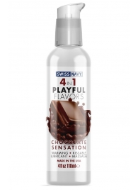 Массажный гель 4-в-1 Chocolate Sensation с ароматом шоколада - 118 мл. - Swiss navy - купить с доставкой в Ярославле