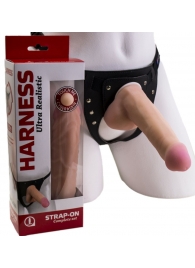 Страпон Harness из двух предметов: трусики с плугом и насадка-фаллос - 17 см. - LOVETOY (А-Полимер) - купить с доставкой в Ярославле