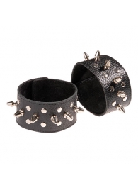 Чёрные напульсники с шипами и заклепками - Sitabella - купить с доставкой в Ярославле